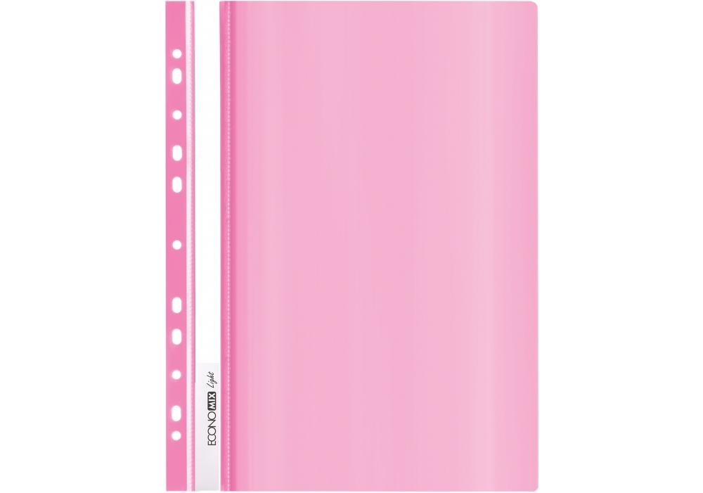 Папка-швидкозшивач ECONOMIX А4 з перф. Light, глянець рожевий (E38504-09)